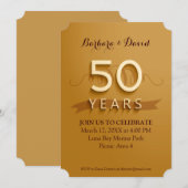 Cartes d'invitation pour la fête du 50e anniversai (Devant / Derrière)