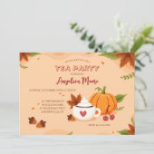 Cartes d'invitation pour la fête du thé d'automne (Debout devant)