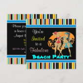 Cartes d'invitation pour la fête sur la plage (Devant / Derrière)