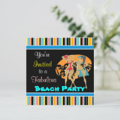 Cartes d'invitation pour la fête sur la plage (Debout devant)