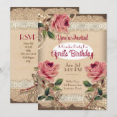 Cartes d'invitation pour la garden-party au jardin (Devant / Derrière)