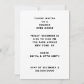 Cartes d'invitation pour la maison ouverte pour le (Dos)