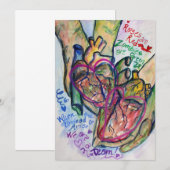 Cartes d'invitation pour la peinture d'art du poèm (Devant / Derrière)