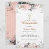 Cartes d'invitation pour la première communion ave (Devant / Derrière)
