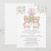 Cartes d'invitation pour la première communion de  (Devant / Derrière)