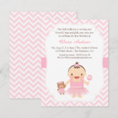 Cartes d'invitation pour la première fête d'annive (Devant / Derrière)