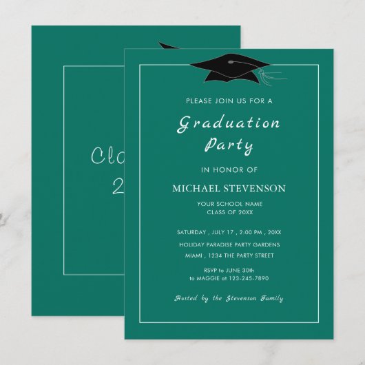 Cartes d'invitation pour la remise des diplômes - (Devant / Derrière)