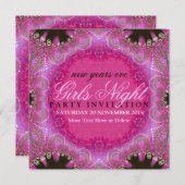 Cartes d'invitation pour la soirée Bohemian Pink F (Devant / Derrière)