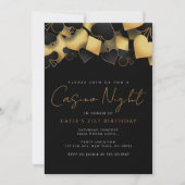 Cartes d'invitation pour la soirée casino dorée (Devant)
