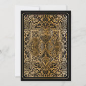 Cartes d'invitation pour la soirée casino dorée (Dos)