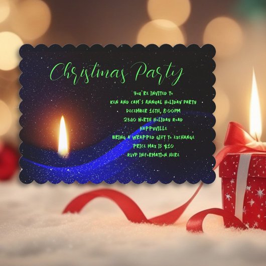 Cartes d'invitation pour la soirée de Noël à la bo