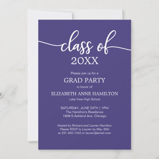 Cartes d'invitation pour la soirée de remise des d (Devant)