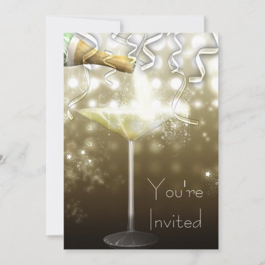 Cartes d'invitation pour la soirée du Nouvel An Ch (Devant)