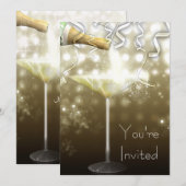 Cartes d'invitation pour la soirée du Nouvel An Ch (Devant / Derrière)