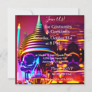 Cartes d'invitation pour la soirée Halloween Costu