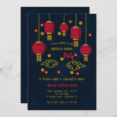 Cartes d'invitation pour la soirée Lanternes Rouge (Devant / Derrière)