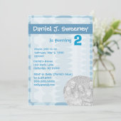 Cartes d'invitation pour l'anniversaire bleu du ga (Debout devant)