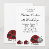 Cartes d'invitation pour l'anniversaire de coccine (Devant / Derrière)