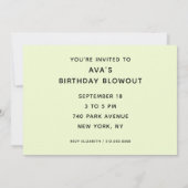 Cartes d'invitation pour l'anniversaire de fille a (Dos)