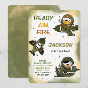 Cartes d'invitation pour l'anniversaire de l'armée