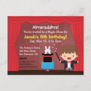 Cartes d'invitation pour l'anniversaire de Magicia