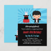 Cartes d'invitation pour l'anniversaire de magie p (Devant / Derrière)