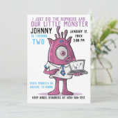 Cartes d'invitation pour l'anniversaire de monstre (Debout devant)
