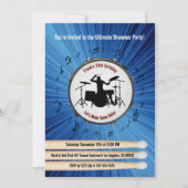 Cartes d'invitation pour l'anniversaire du batteur (Devant)