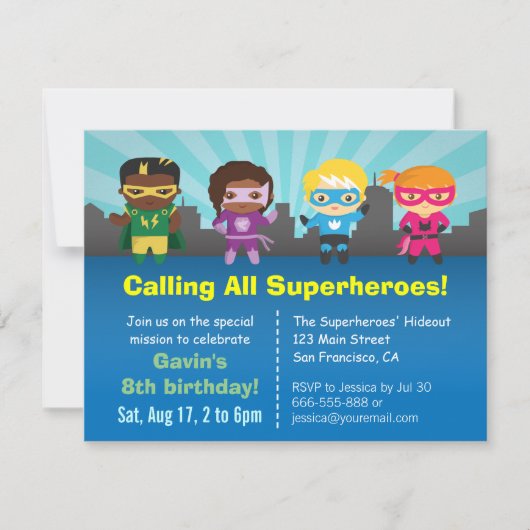Cartes d'invitation pour l'anniversaire d'un group (Devant)