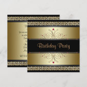 Cartes d'invitation pour l'anniversaire d'une femm (Devant / Derrière)