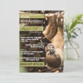 Cartes d'invitation pour l'aventure Sloth Tree Top (Debout devant)