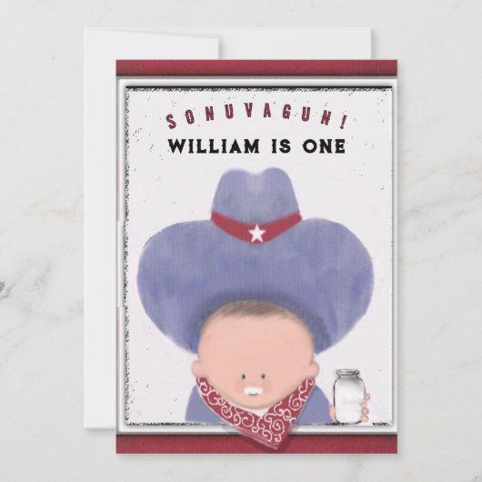 Cartes d'invitation pour le 1er anniversaire d'un (Devant)