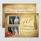 Cartes d'invitation pour le 40ème anniversaire de  (Devant / Derrière)