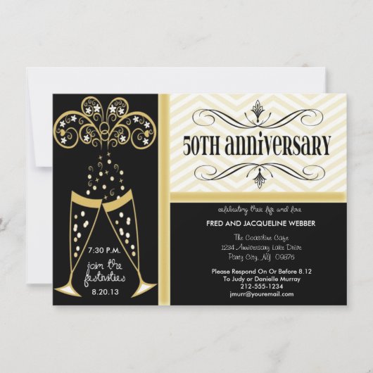 Cartes d'invitation pour le 50e anniversaire de Ch (Devant)