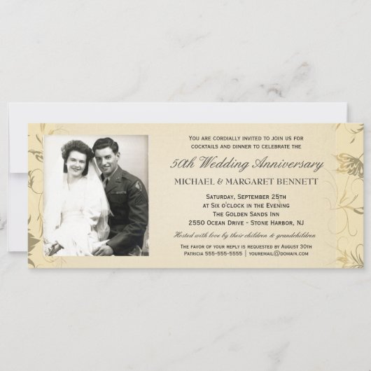 Cartes d'invitation pour le 50e anniversaire - Fle (Devant)