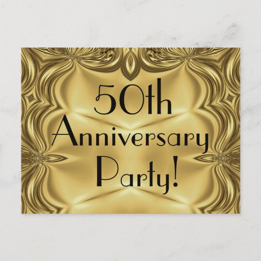 Cartes d'invitation pour le 50e anniversaire, or é (Devant)