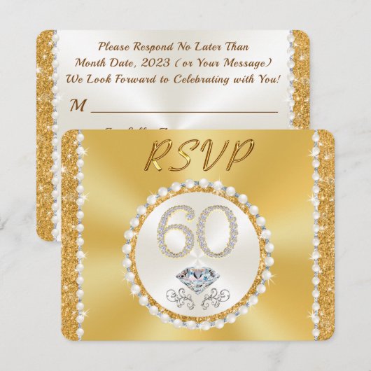 Cartes d'invitation pour le 60ème anniversaire, RS (Devant / Derrière)