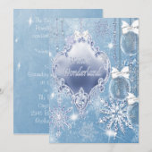 Cartes d'invitation pour le bal d'hiver Winter Won (Devant / Derrière)