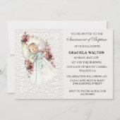 Cartes d'invitation pour le baptême de bébé fille  (Devant)