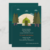 Cartes d'invitation pour le camping (Devant / Derrière)