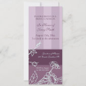 Cartes d'invitation pour le déjeuner de la mariée  (Dos)