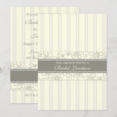 Cartes d'invitation pour le déjeuner de la nuptial (Devant / Derrière)