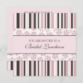 Cartes d'invitation pour le déjeuner nuptial Pink  (Devant / Derrière)
