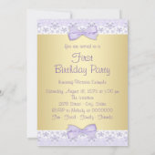 Cartes d'invitation pour le premier anniversaire d (Dos)