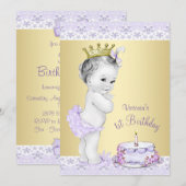 Cartes d'invitation pour le premier anniversaire d (Devant / Derrière)