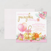 Cartes d'invitation pour le premier anniversaire d (Devant / Derrière)