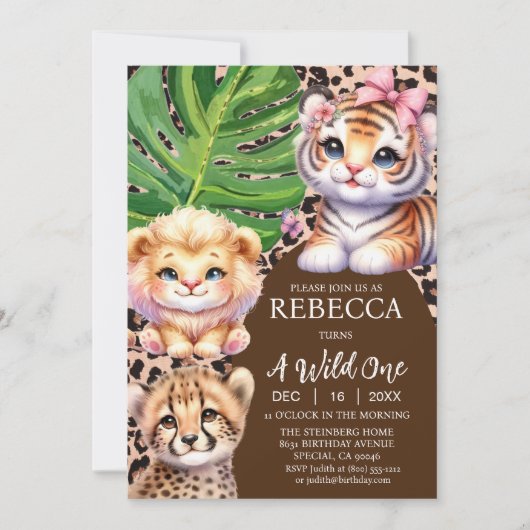 Cartes d'invitation pour le premier anniversaire d (Devant)