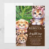Cartes d'invitation pour le premier anniversaire d (Devant / Derrière)