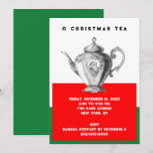 Cartes d'invitation pour le thé de Noël (Devant / Derrière)