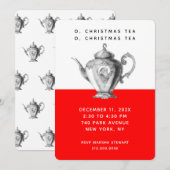 Cartes d'invitation pour le thé de Noël (Devant / Derrière)